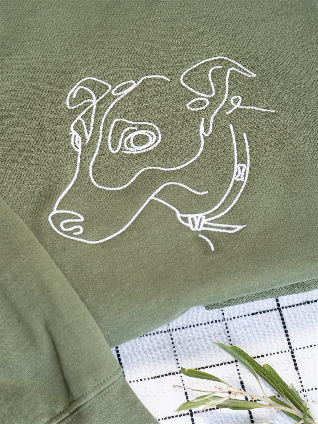 Custom Pet Portrait Embroidered Hoodie