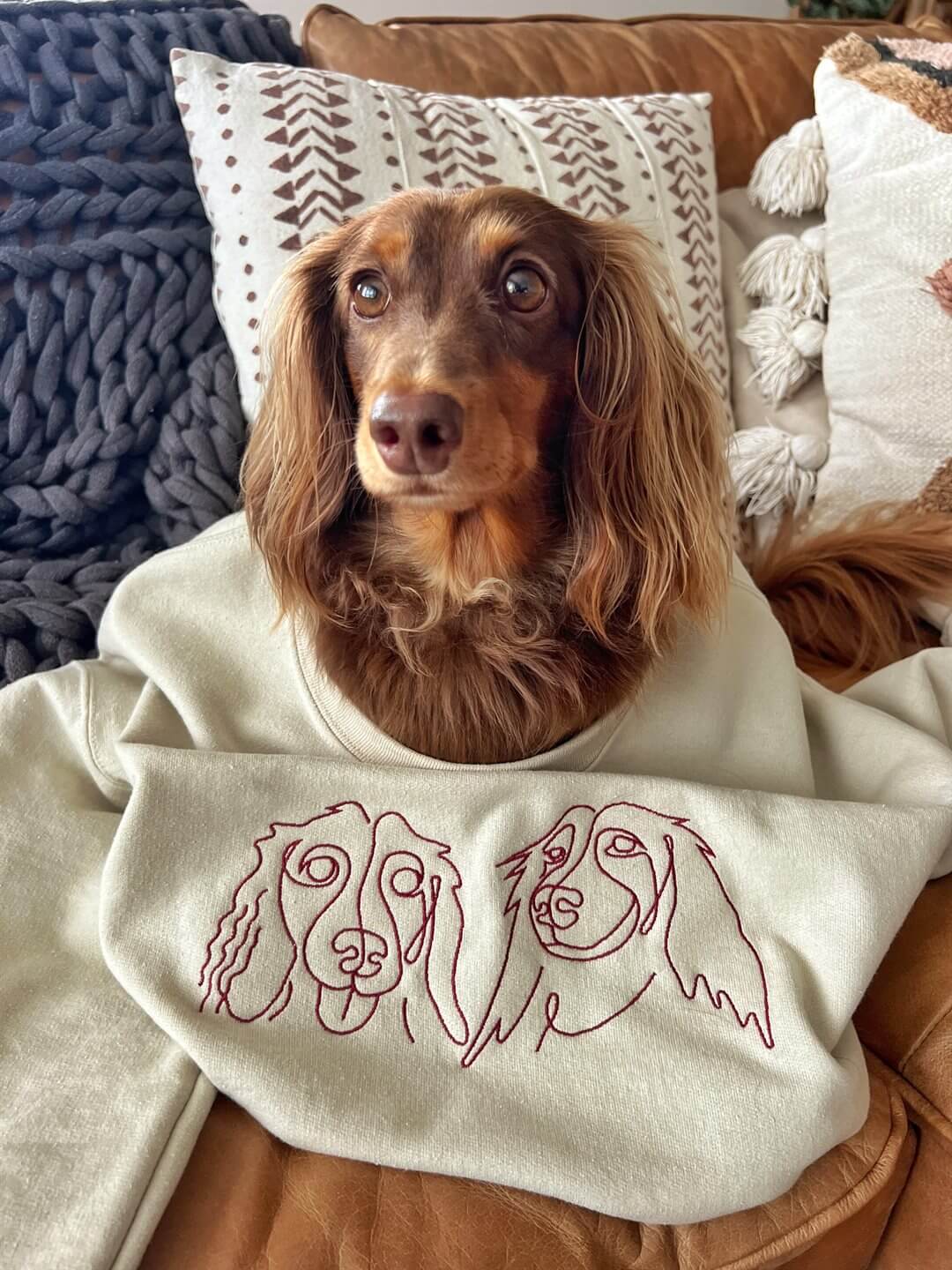 Custom Pet Portrait Embroidered Sweatshirt